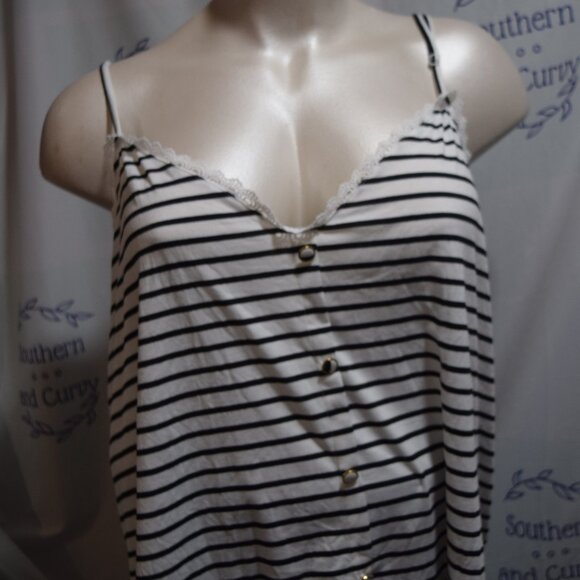 Shein Fit + Spaghetti Strap Black/White Strap Tank, Size 5X - Picture 1 of 11